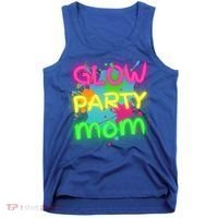 Glow Party Squad Mom Paint Splatter Glow Party Matching Funny Gift Tank Top thumb 0