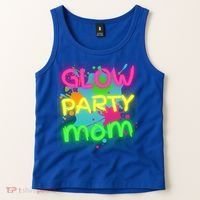 Glow Party Squad Mom Paint Splatter Glow Party Matching Funny Gift Tank Top thumb 2