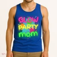 Glow Party Squad Mom Paint Splatter Glow Party Matching Funny Gift Tank Top thumb 3
