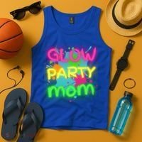 Glow Party Squad Mom Paint Splatter Glow Party Matching Funny Gift Tank Top thumb 4