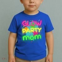 Glow Party Squad Mom Paint Splatter Glow Party Matching Funny Gift Toddler T-Shirt thumb 2