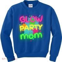 Glow Party Squad Mom Paint Splatter Glow Party Matching Funny Gift Kids Sweatshirt thumb 0