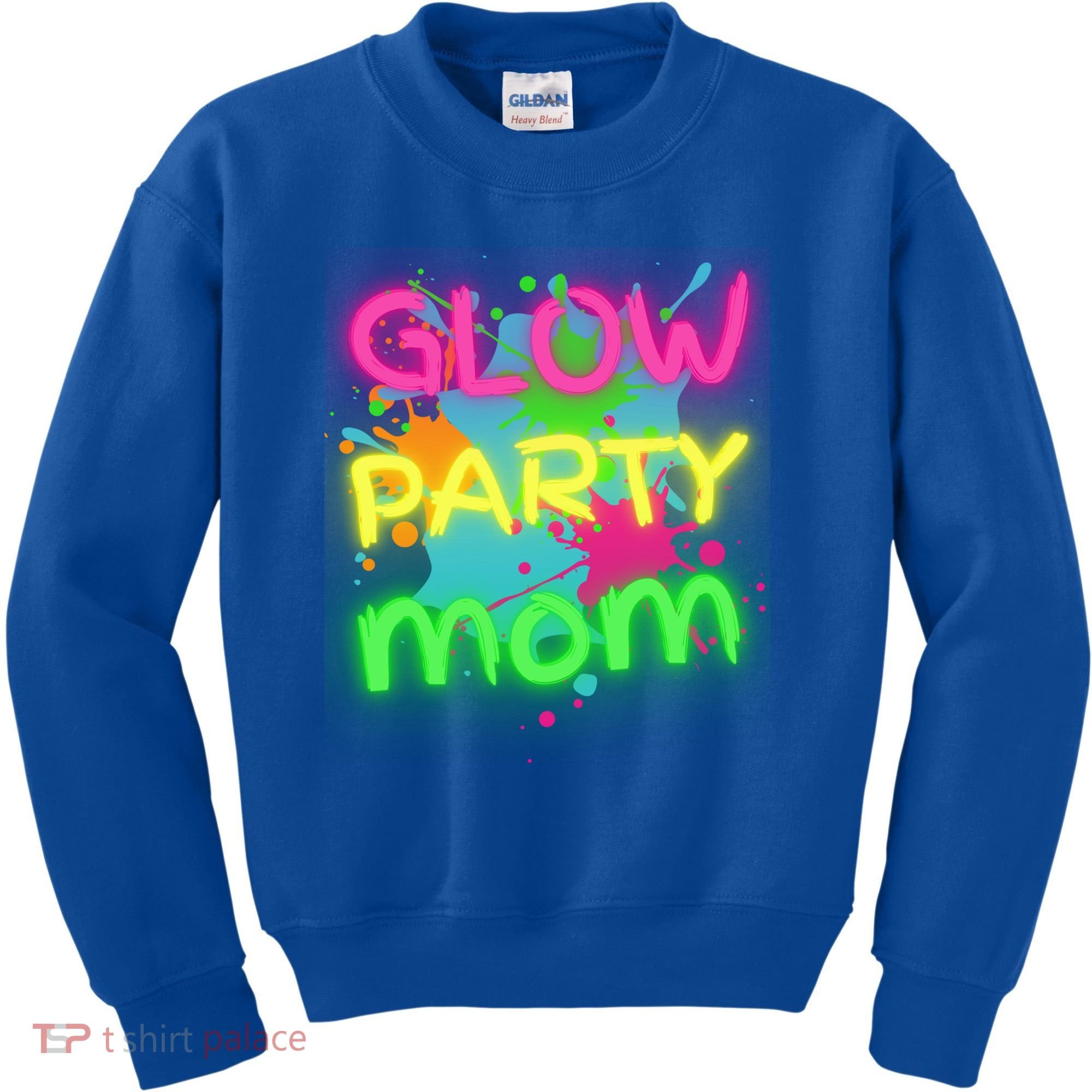 Glow Party Squad Mom Paint Splatter Glow Party Matching Funny Gift Kids Sweatshirt