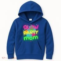Glow Party Squad Mom Paint Splatter Glow Party Matching Funny Gift Kids Hoodie thumb 0