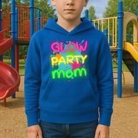 Glow Party Squad Mom Paint Splatter Glow Party Matching Funny Gift Kids Hoodie thumb 2
