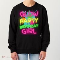 Glow Party Squad Paint Splatter Glow Party Birthday Girl Gift Women's Sweatshirt thumb 0