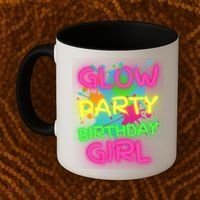 Glow Party Squad Paint Splatter Glow Party Birthday Girl Gift Coffee Mug thumb 2