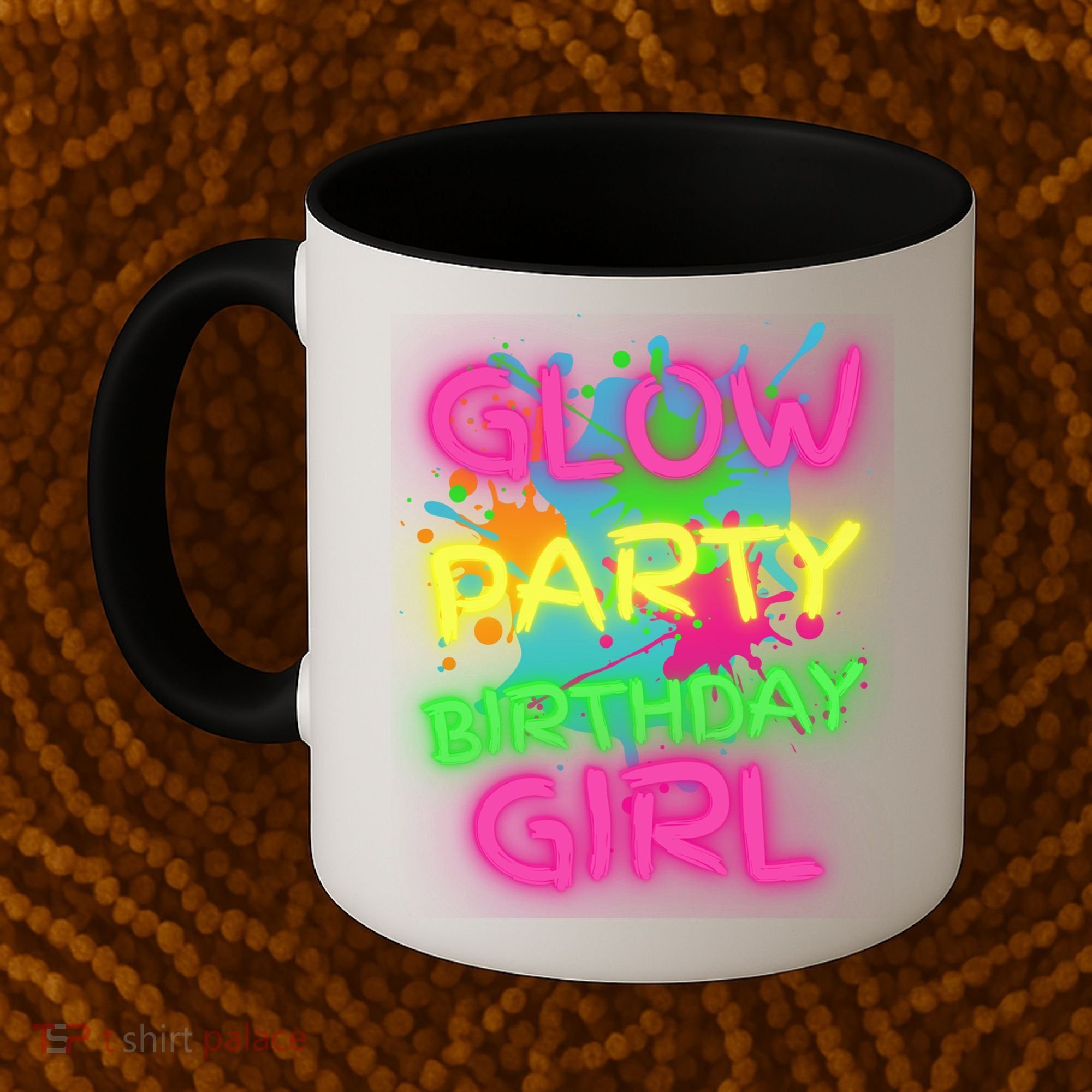 Glow Party Squad Paint Splatter Glow Party Birthday Girl Gift Coffee Mug