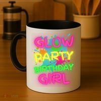 Glow Party Squad Paint Splatter Glow Party Birthday Girl Gift Coffee Mug thumb 4