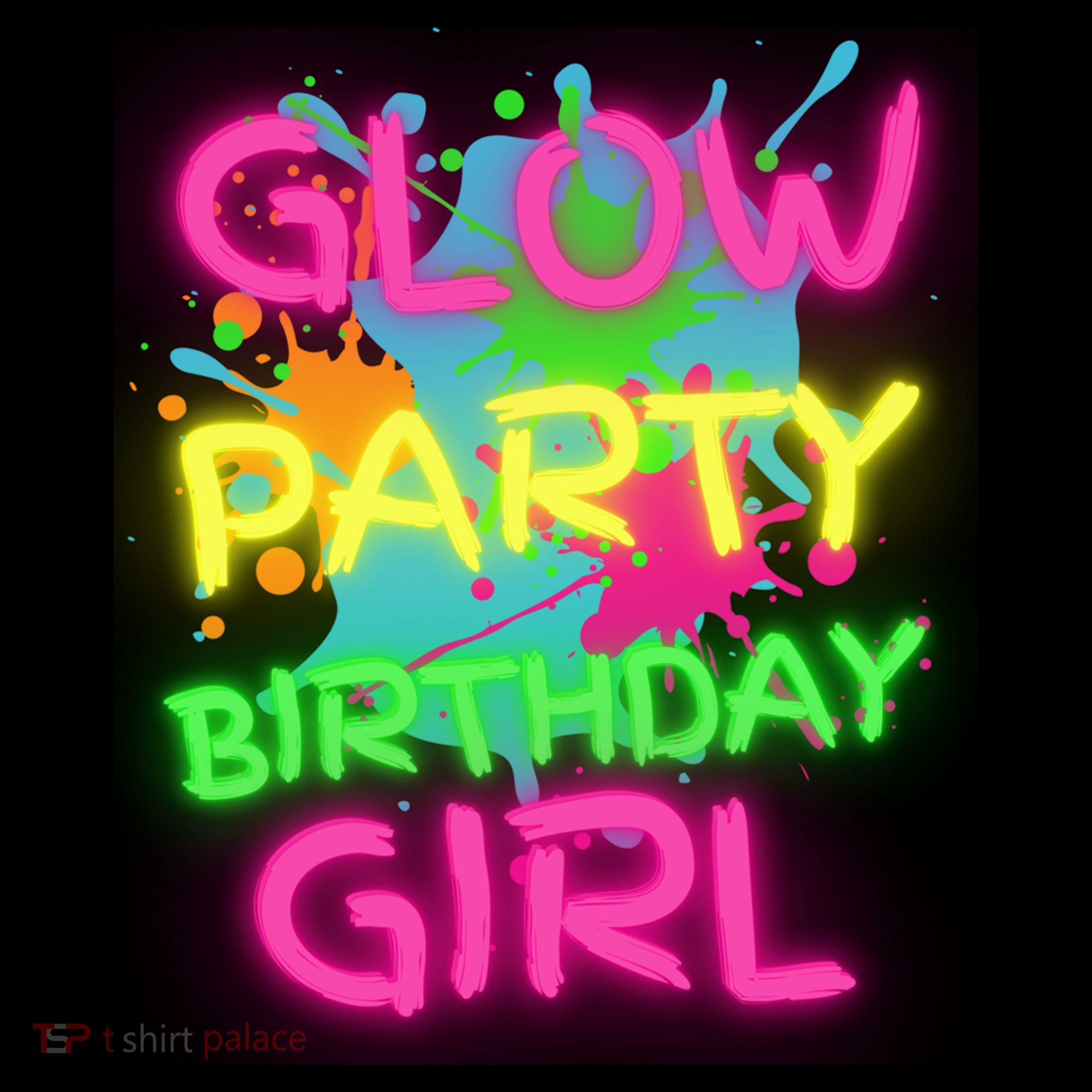 Glow Party Squad Paint Splatter Glow Party Birthday Girl Gift Coffee Mug
