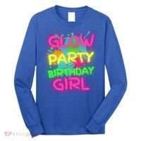 Glow Party Squad Paint Splatter Glow Party Birthday Girl Gift Long Sleeve Shirt thumb 0