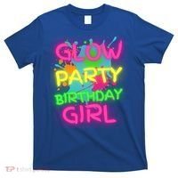 Glow Party Squad Paint Splatter Glow Party Birthday Girl Gift T-Shirt thumb 0