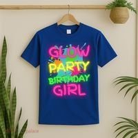 Glow Party Squad Paint Splatter Glow Party Birthday Girl Gift T-Shirt thumb 2