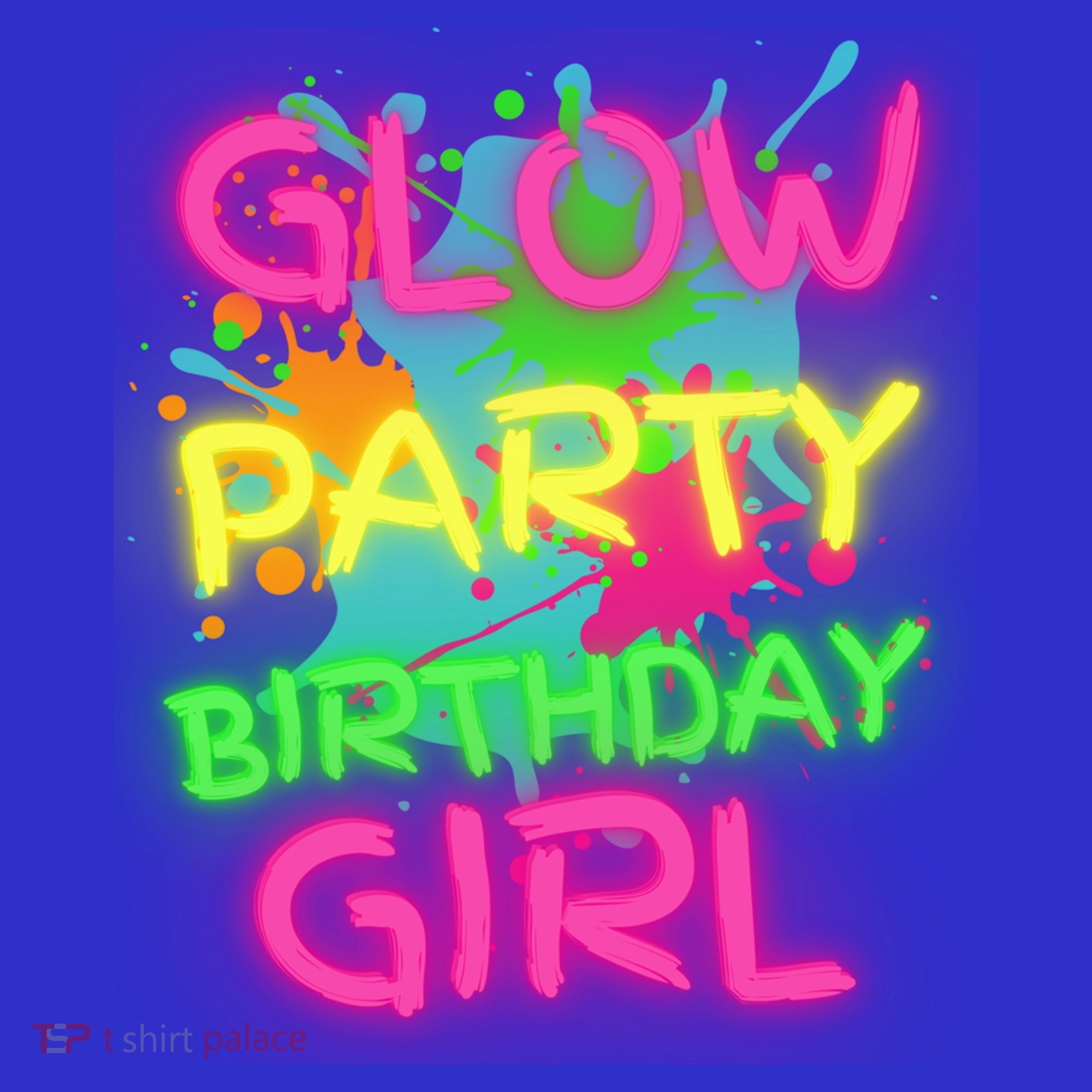 Glow Party Squad Paint Splatter Glow Party Birthday Girl Gift Women's Tank Top