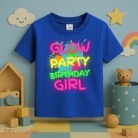 Glow Party Squad Paint Splatter Glow Party Birthday Girl Gift Toddler T-Shirt thumb 3