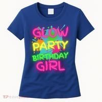 Glow Party Squad Paint Splatter Glow Party Birthday Girl Gift Women's T-Shirt thumb 0