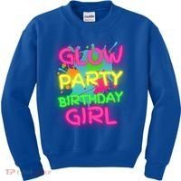 Glow Party Squad Paint Splatter Glow Party Birthday Girl Gift Kids Sweatshirt thumb 0