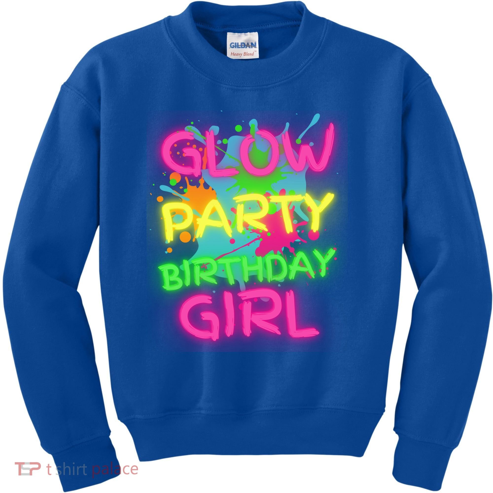 Glow Party Squad Paint Splatter Glow Party Birthday Girl Gift Kids Sweatshirt