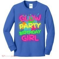 Glow Party Squad Paint Splatter Glow Party Birthday Girl Gift Kids Long Sleeve Shirt thumb 0