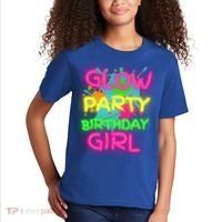 Glow Party Squad Paint Splatter Glow Party Birthday Girl Gift Kids T-Shirt thumb 2