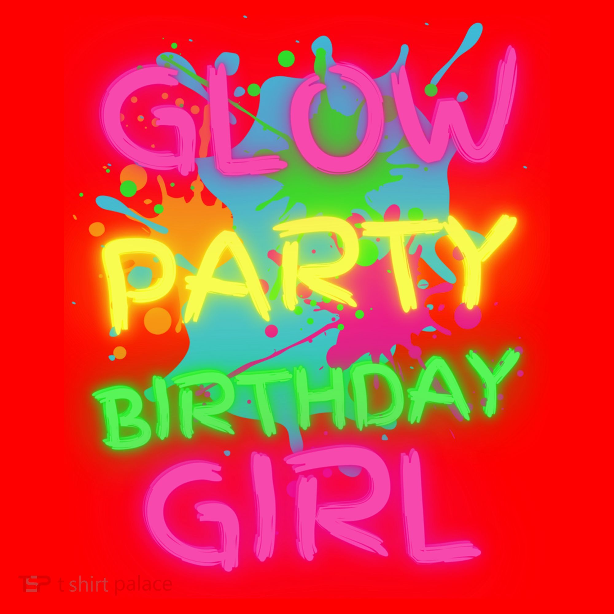 Glow Party Squad Paint Splatter Glow Party Birthday Girl Gift Santa Hat