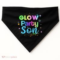 Glow Party Squad Son Paint Splatter Glow Party Matching Funny Gift USA-Made Doggie Bandana thumb 0
