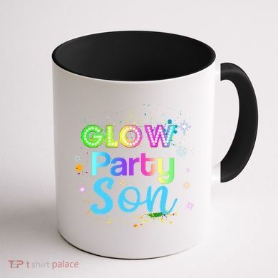 Glow Party Squad Son Paint Splatter Glow Party Matching Funny Gift Coffee Mug back