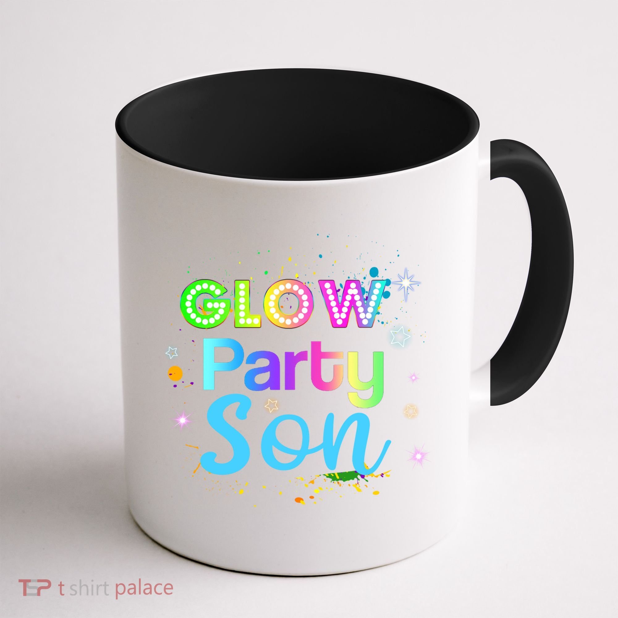 Glow Party Squad Son Paint Splatter Glow Party Matching Funny Gift Coffee Mug
