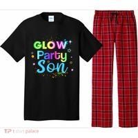 Glow Party Squad Son Paint Splatter Glow Party Matching Funny Gift Pajama Set thumb 0