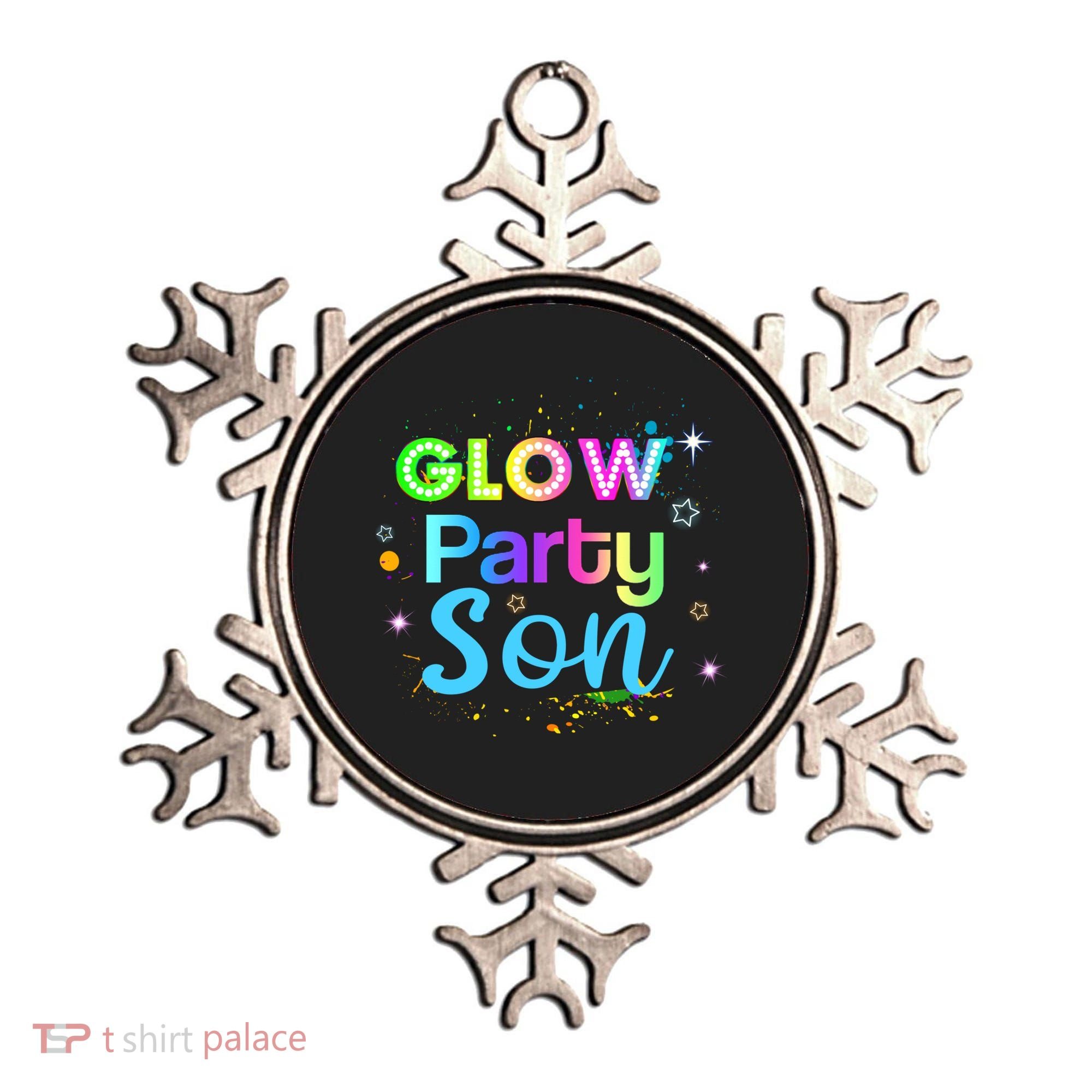 Glow Party Squad Son Paint Splatter Glow Party Matching Funny Gift Ornament