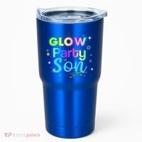 Glow Party Squad Son Paint Splatter Glow Party Matching Funny Gift Tumbler thumb 0