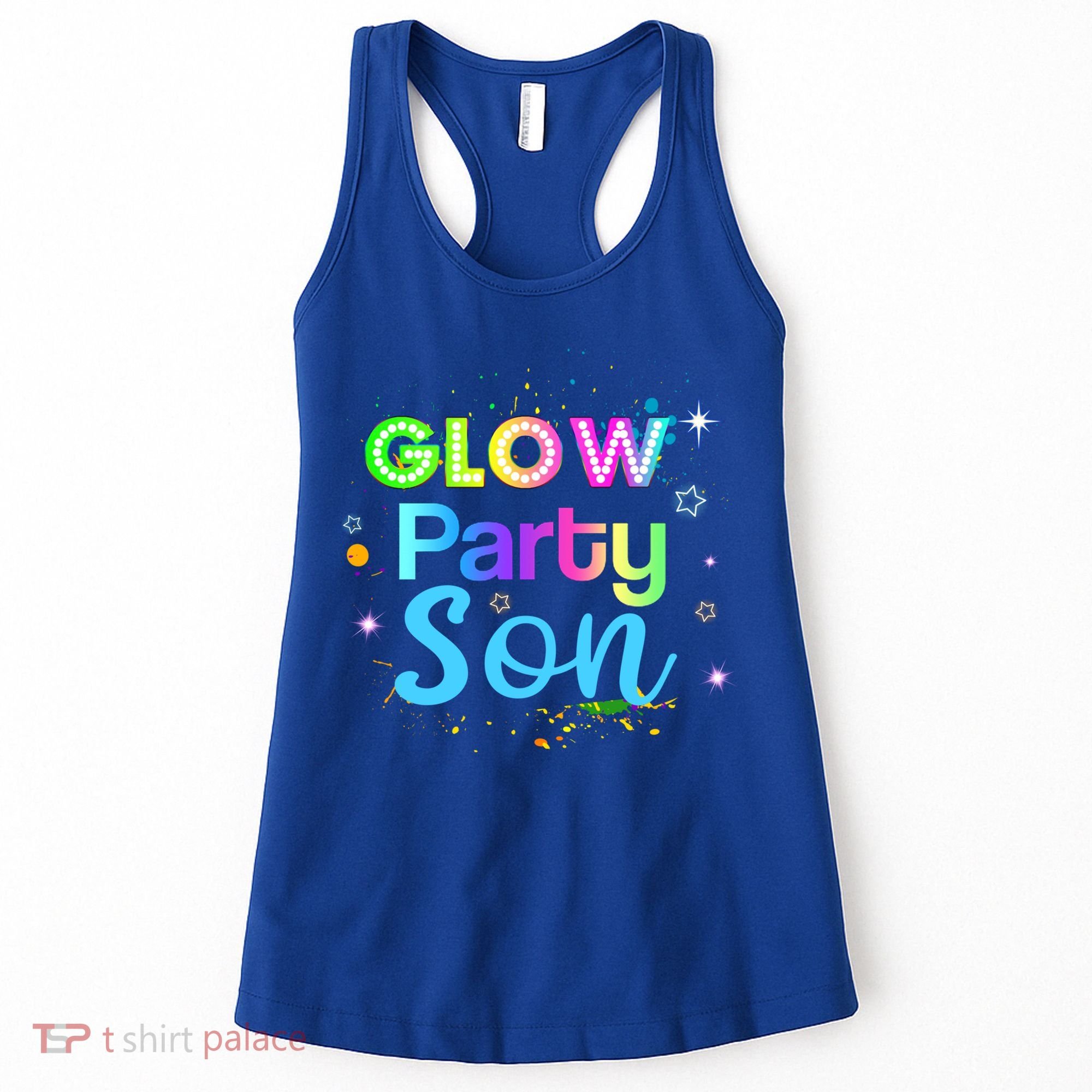 Glow Party Squad Son Paint Splatter Glow Party Matching Funny Gift Women's Tank Top