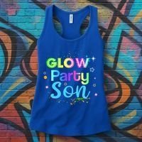 Glow Party Squad Son Paint Splatter Glow Party Matching Funny Gift Women's Tank Top thumb 3