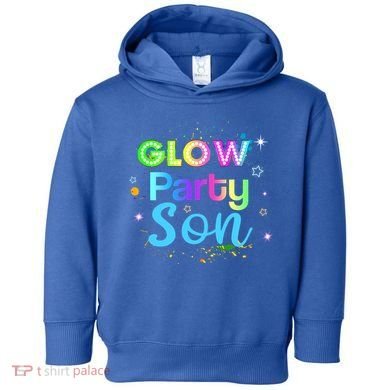 Glow Party Squad Son Paint Splatter Glow Party Matching Funny Gift Toddler Hoodie