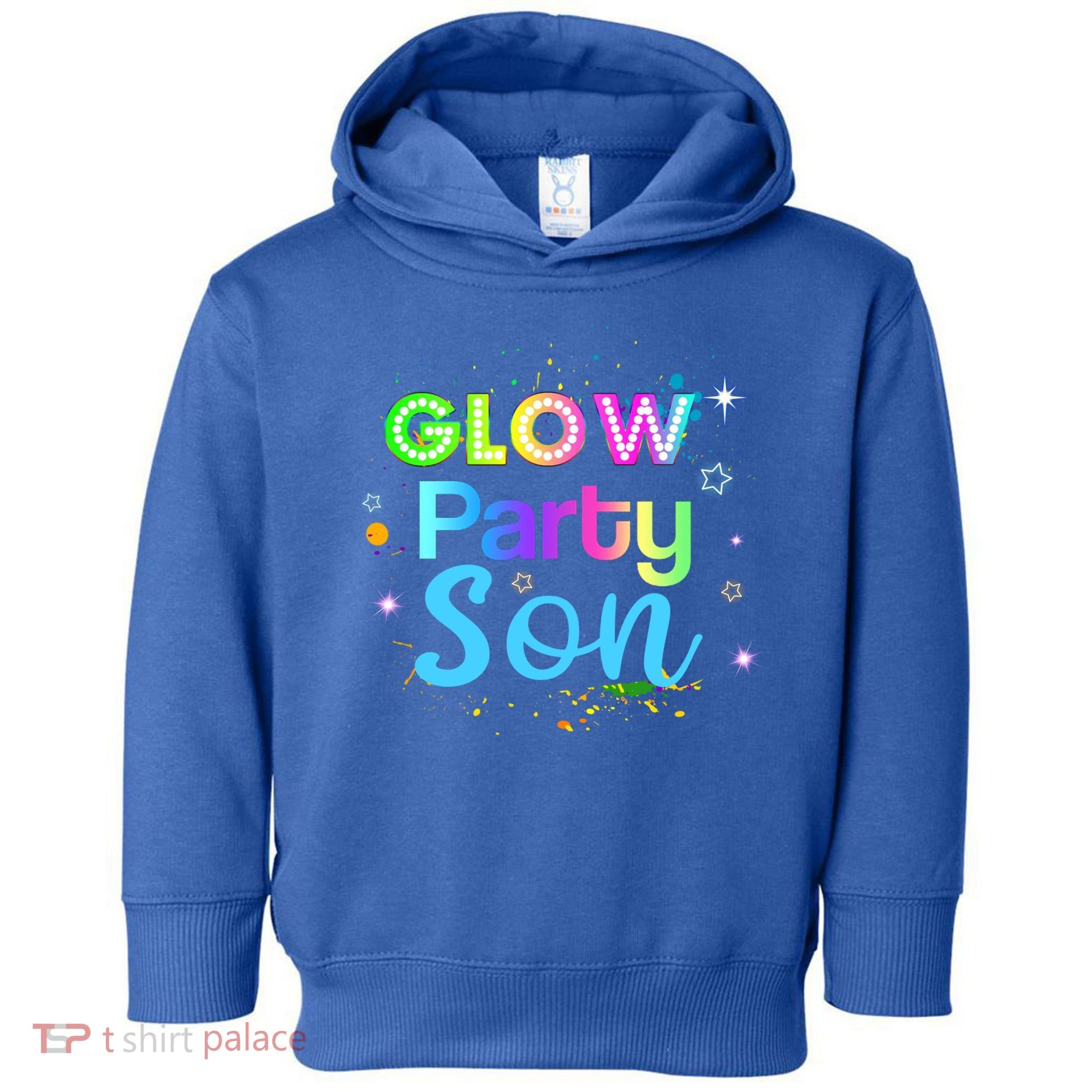 Glow Party Squad Son Paint Splatter Glow Party Matching Funny Gift Toddler Hoodie
