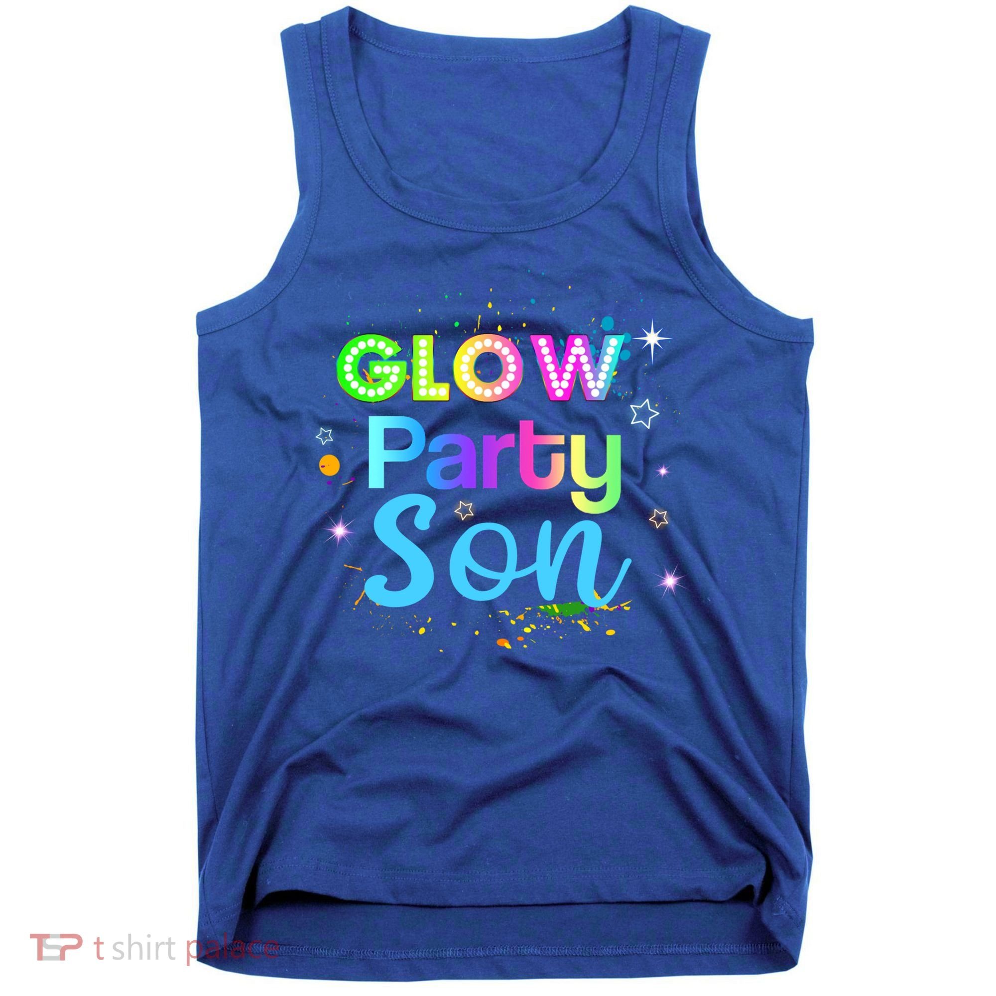 Glow Party Squad Son Paint Splatter Glow Party Matching Funny Gift Tank Top