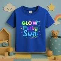 Glow Party Squad Son Paint Splatter Glow Party Matching Funny Gift Toddler T-Shirt thumb 3