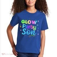 Glow Party Squad Son Paint Splatter Glow Party Matching Funny Gift Kids T-Shirt thumb 2