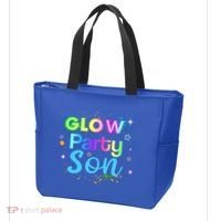 Glow Party Squad Son Paint Splatter Glow Party Matching Funny Gift Tote Bag thumb 3