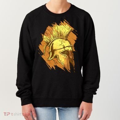 Grunge Painted Spartan Gladiator Warrior Helmet Women's Sweatshirt