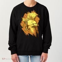 Grunge Painted Spartan Gladiator Warrior Helmet Women's Sweatshirt thumb 0