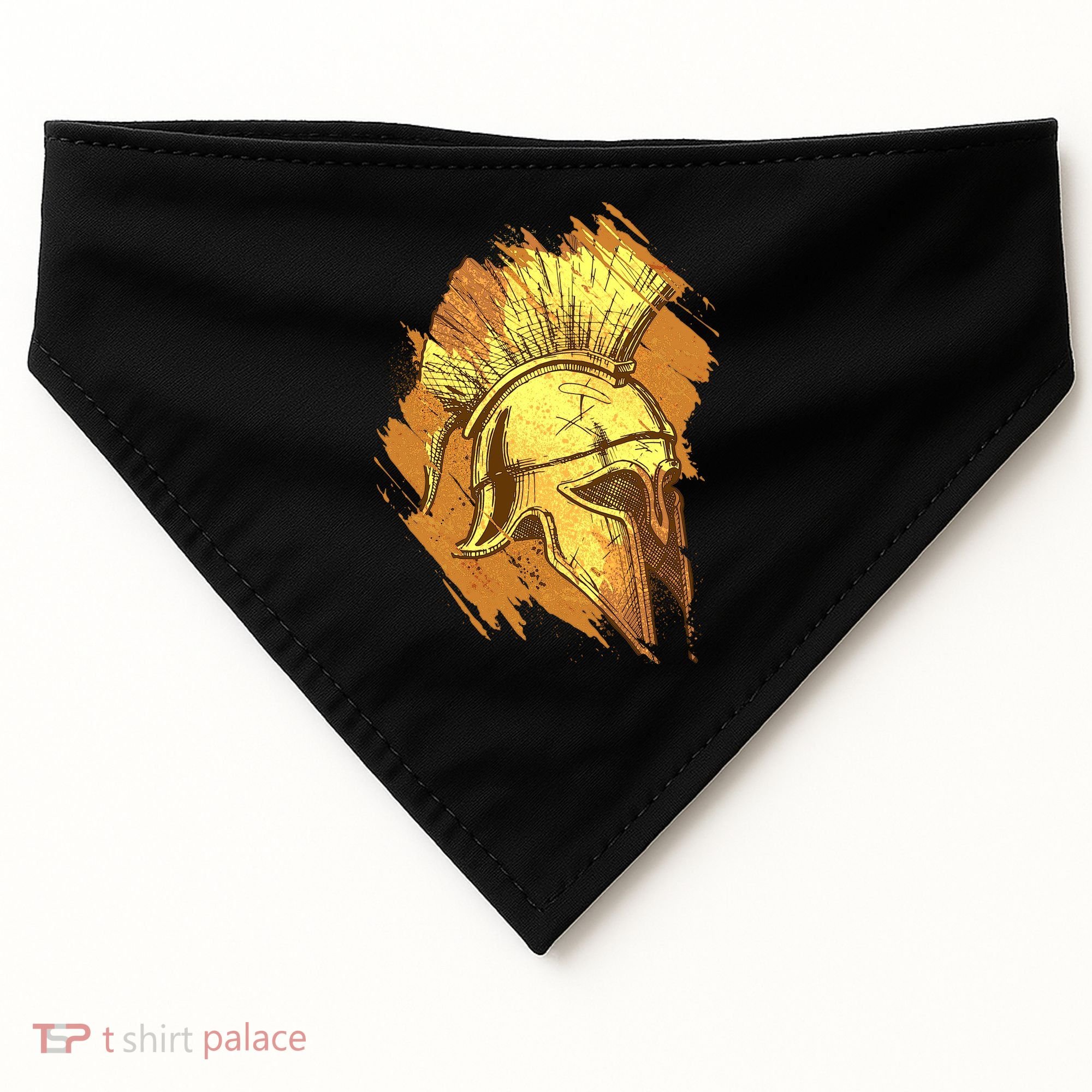 Grunge Painted Spartan Gladiator Warrior Helmet USA-Made Doggie Bandana