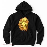 Grunge Painted Spartan Gladiator Warrior Helmet Hoodie thumb 0