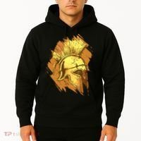 Grunge Painted Spartan Gladiator Warrior Helmet Hoodie thumb 2