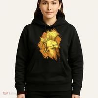 Grunge Painted Spartan Gladiator Warrior Helmet Hoodie thumb 5