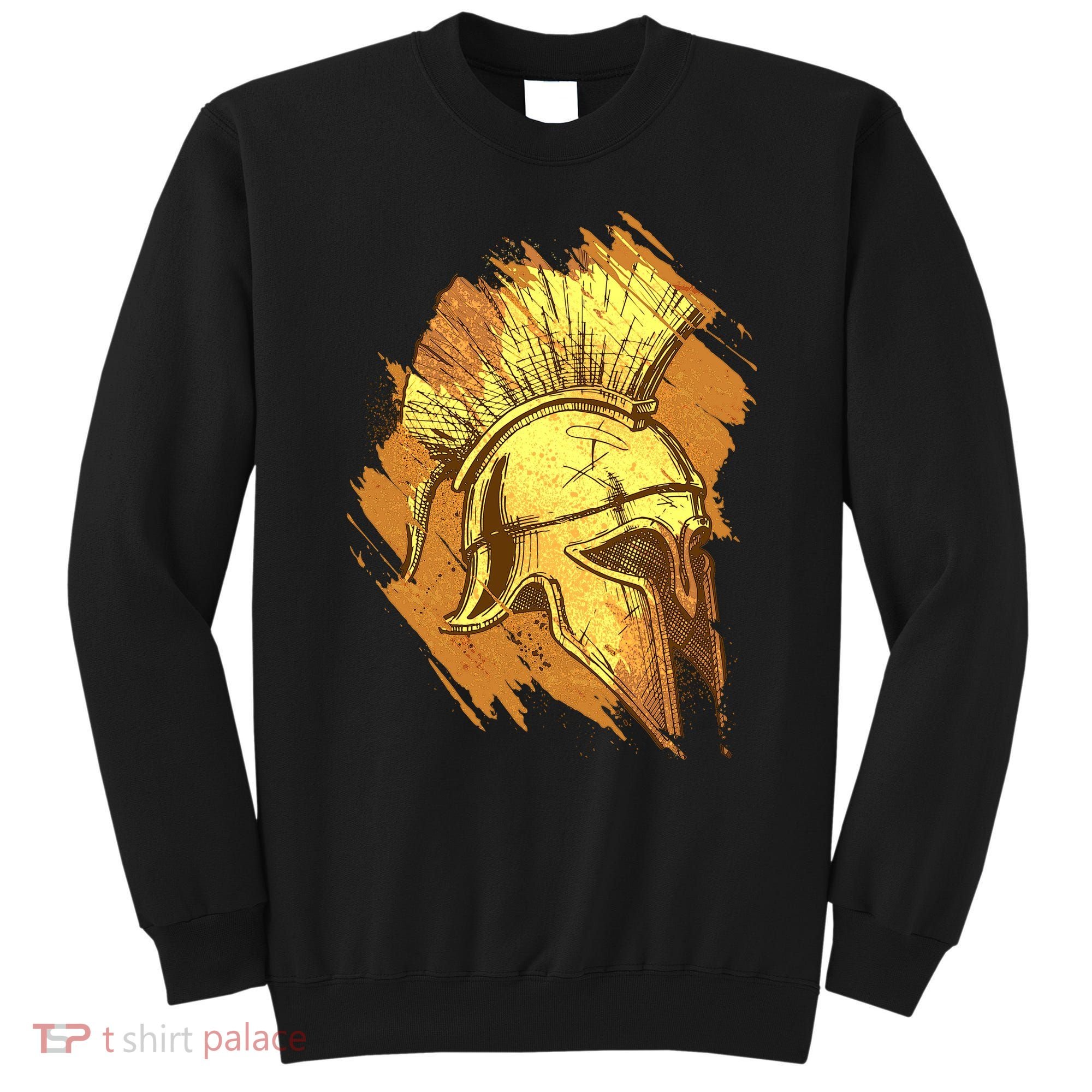 Grunge Painted Spartan Gladiator Warrior Helmet Sweatshirt