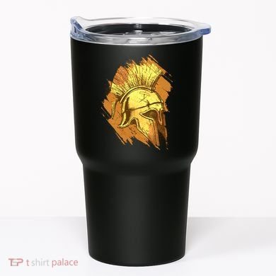 Grunge Painted Spartan Gladiator Warrior Helmet Tumbler