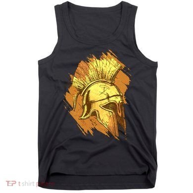 Grunge Painted Spartan Gladiator Warrior Helmet Tank Top