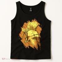 Grunge Painted Spartan Gladiator Warrior Helmet Tank Top thumb 2