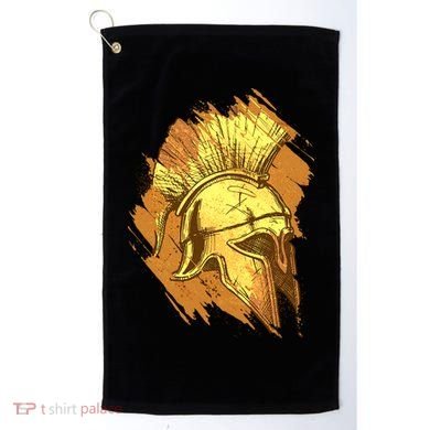 Grunge Painted Spartan Gladiator Warrior Helmet Golf Towel